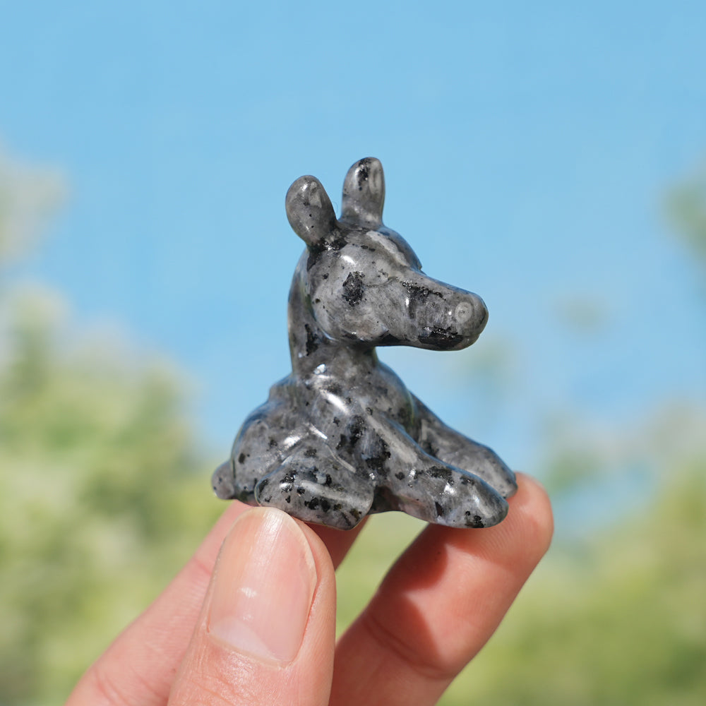 Natural Crystal Carving Sitting Donkey