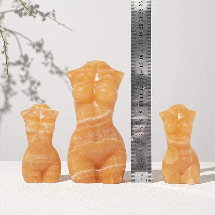 Natural Yellow Calcite Goddess Model