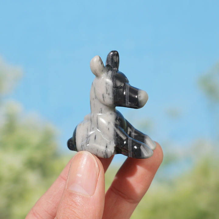 Natural Crystal Carving Sitting Donkey