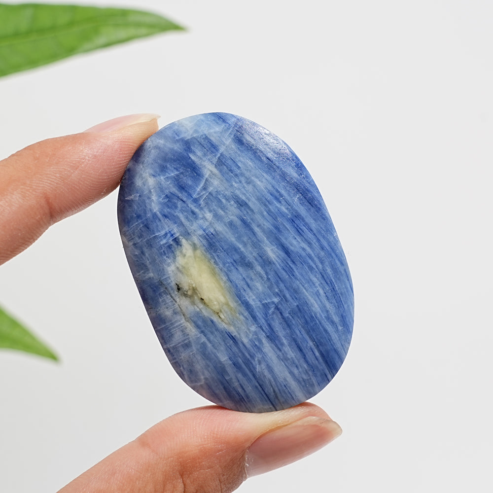 Natural Exquisite Blue Kyanite Crystal Palm Stone