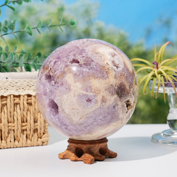 Natural Crystal Pink Amethyst Sphere