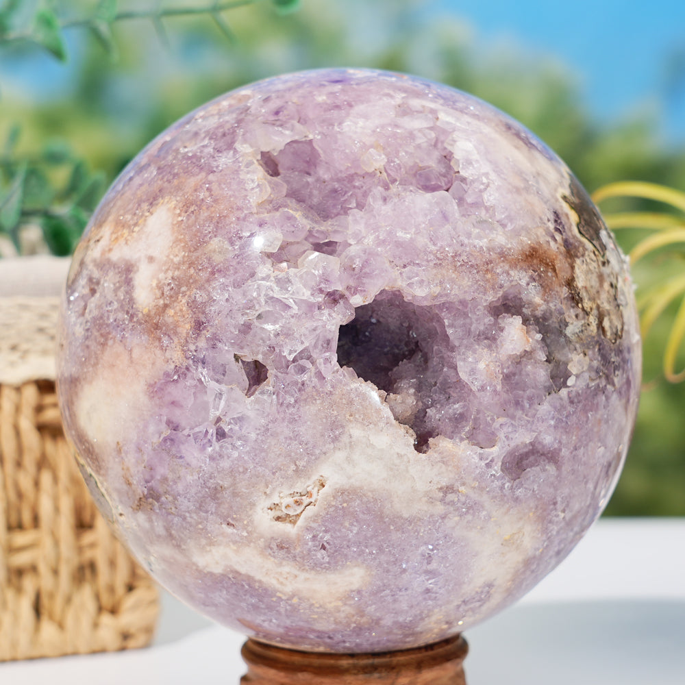 Natural Crystal Pink Amethyst Sphere