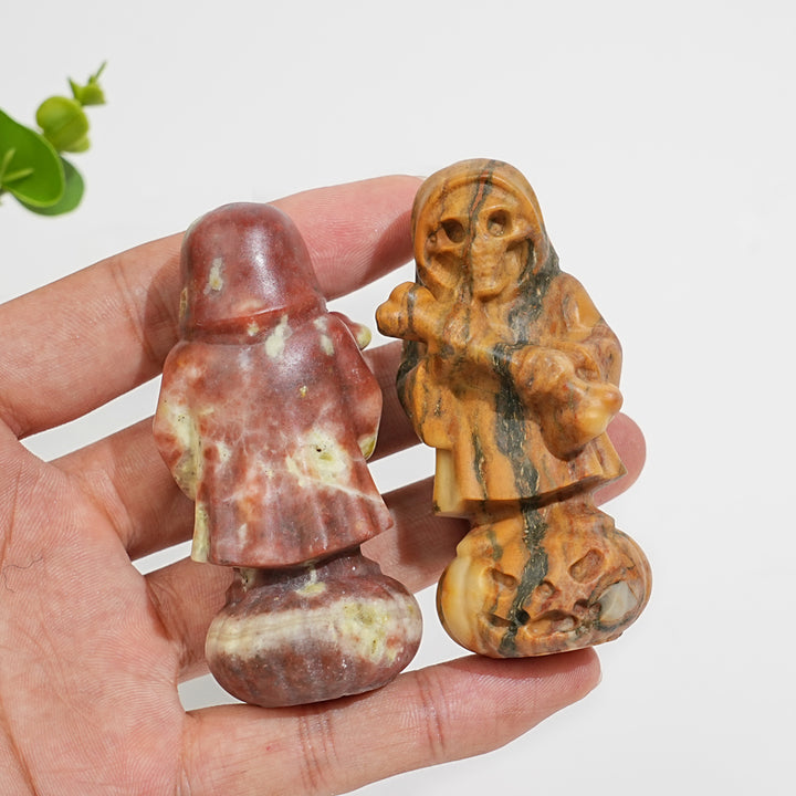 Natural Crystal Grim Reaper On Pumpkin