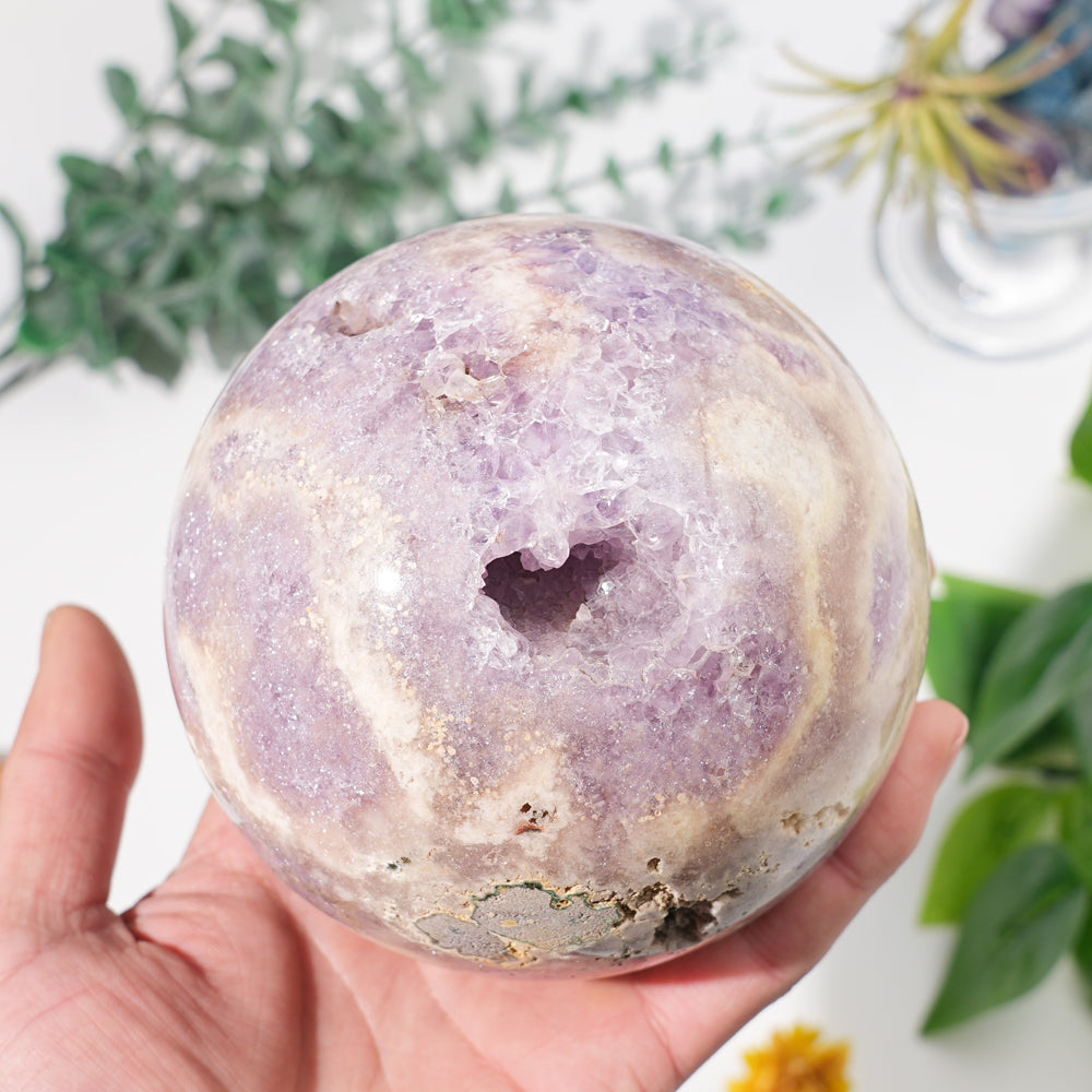 Natural Crystal Pink Amethyst Sphere