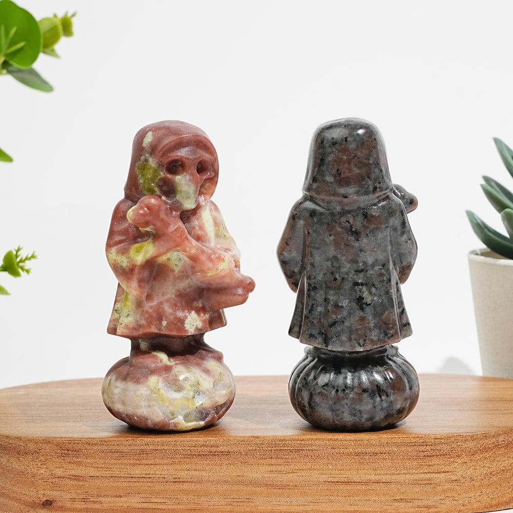 Natural Crystal Grim Reaper On Pumpkin