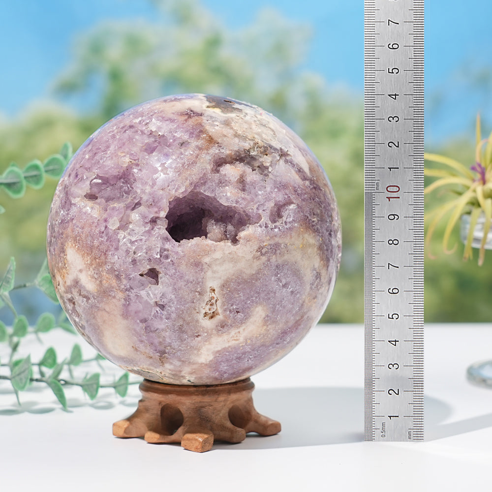 Natural Crystal Pink Amethyst Sphere