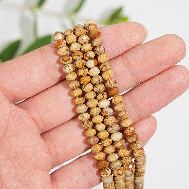Natural Crystal Faceted Rondelle Bead Strand