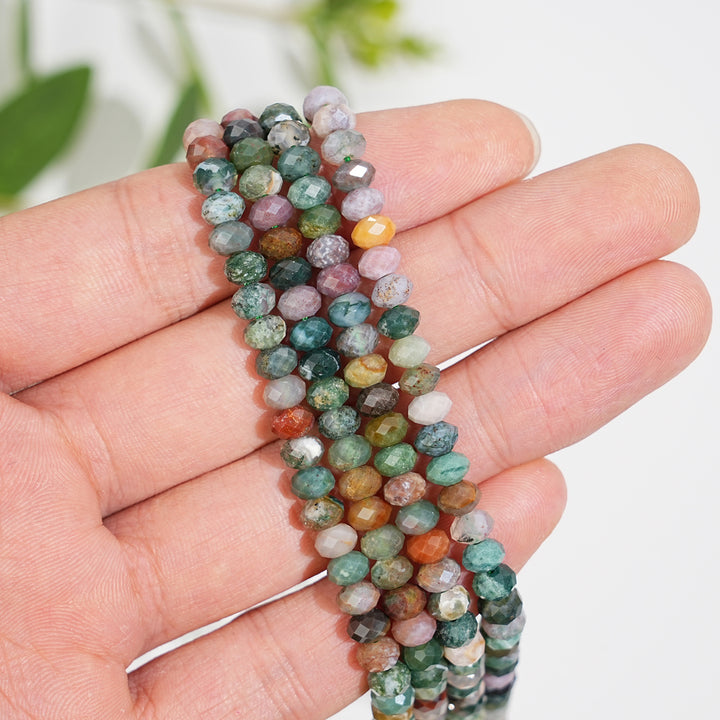 Natural Crystal Faceted Rondelle Bead Strand