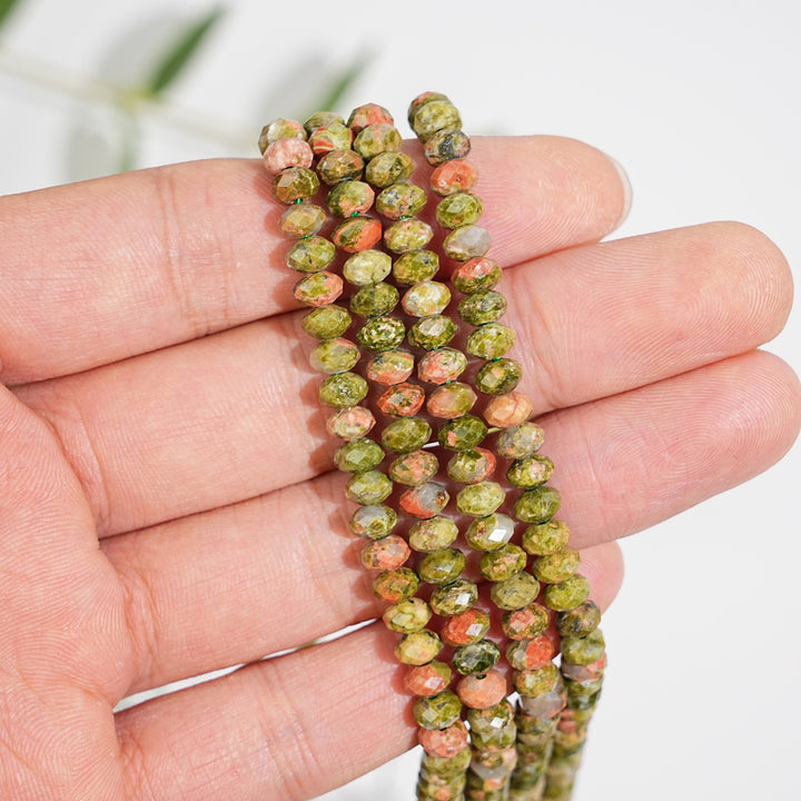 Natural Crystal Faceted Rondelle Bead Strand