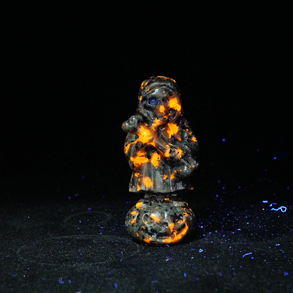 Natural Crystal Grim Reaper On Pumpkin