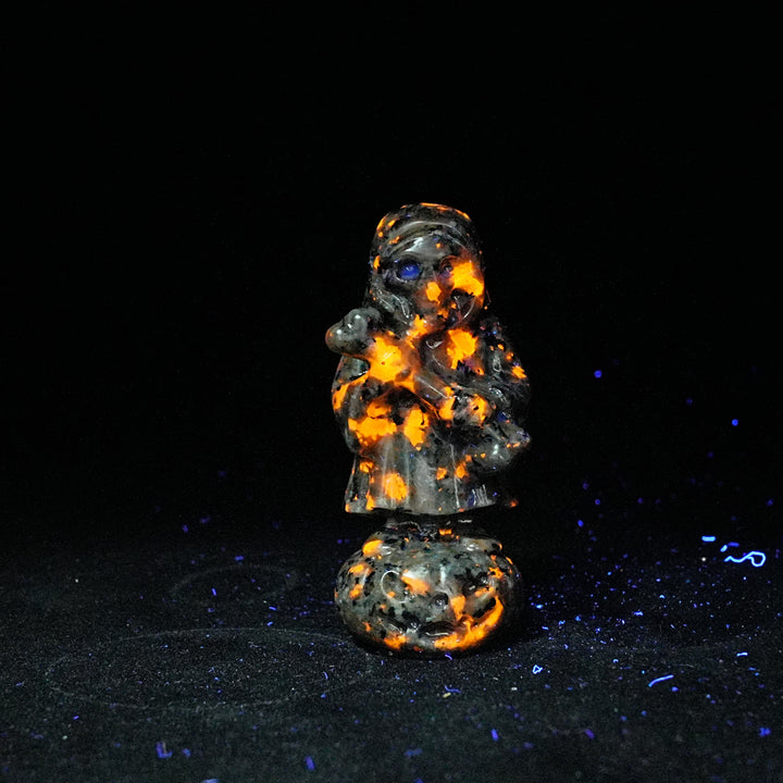 Natural Crystal Grim Reaper On Pumpkin
