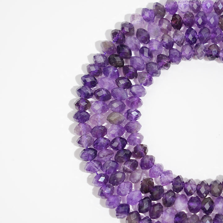 Natural Crystal Faceted Rondelle Bead Strand