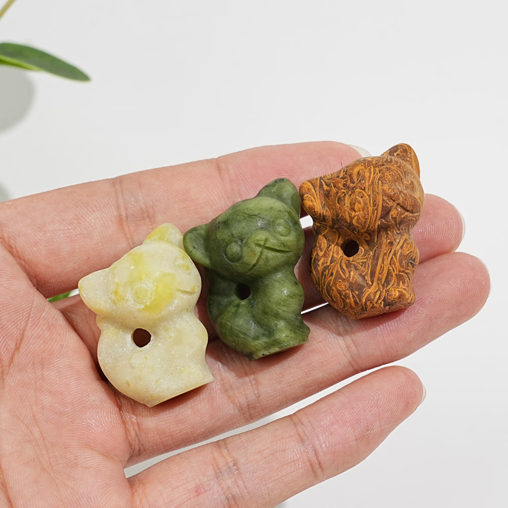 Natural Crystal Carving Hollow Out Cat