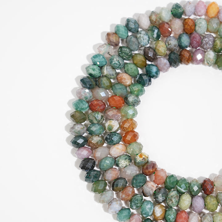 Natural Crystal Faceted Rondelle Bead Strand