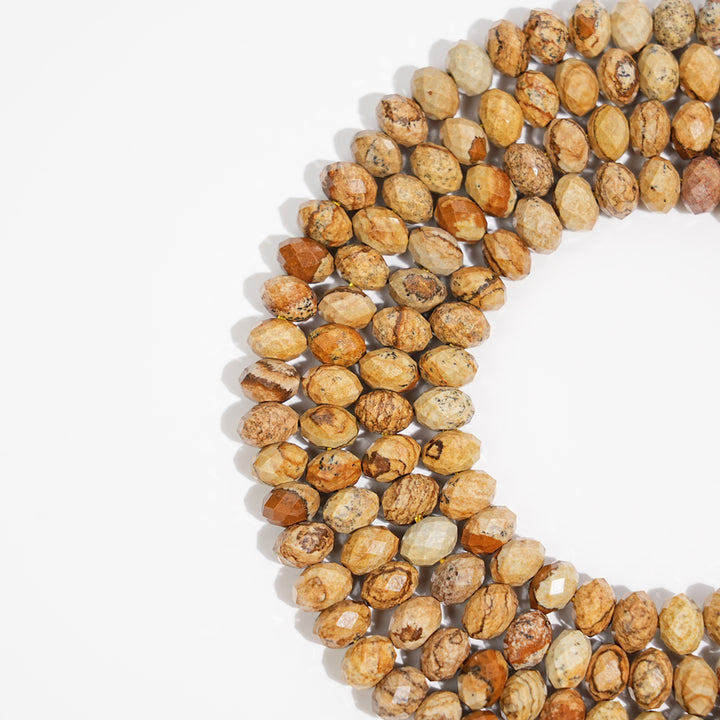 Natural Crystal Faceted Rondelle Bead Strand