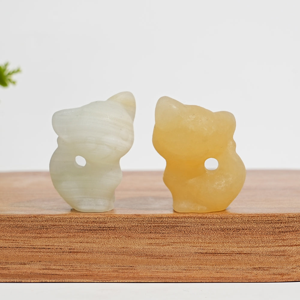 Natural Crystal Carving Hollow Out Cat