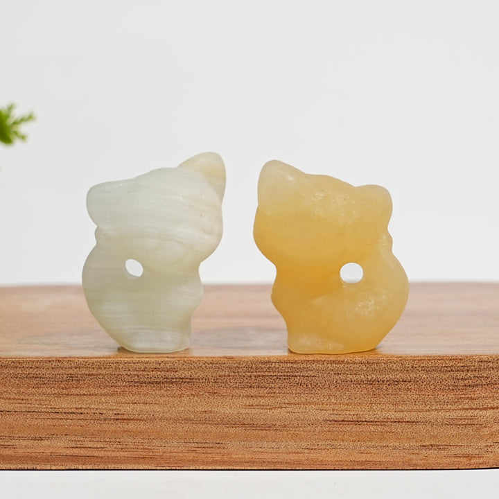 Natural Crystal Carving Hollow Out Cat