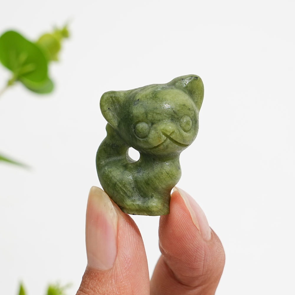 Natural Crystal Carving Hollow Out Cat
