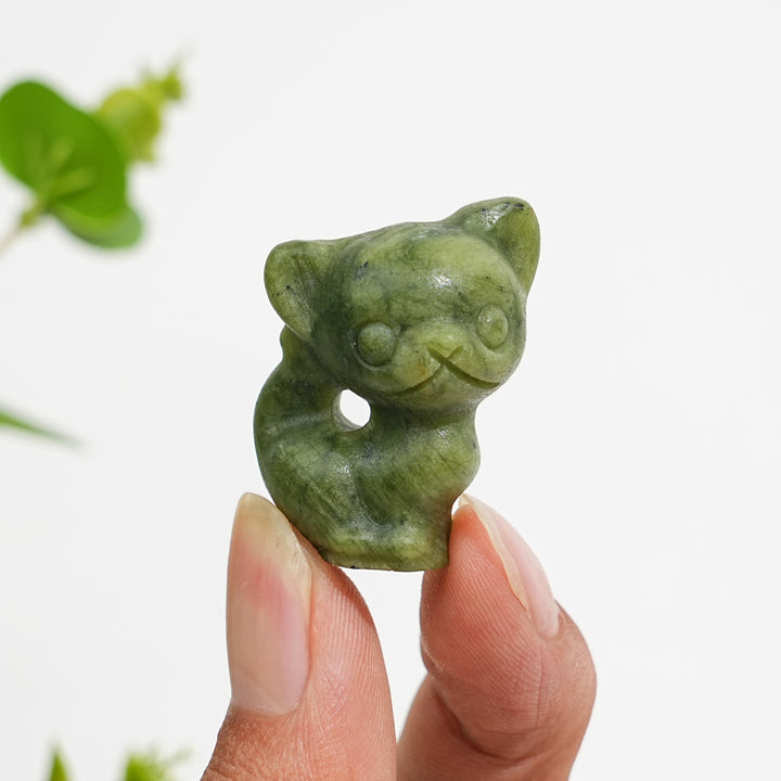 Natural Crystal Carving Hollow Out Cat