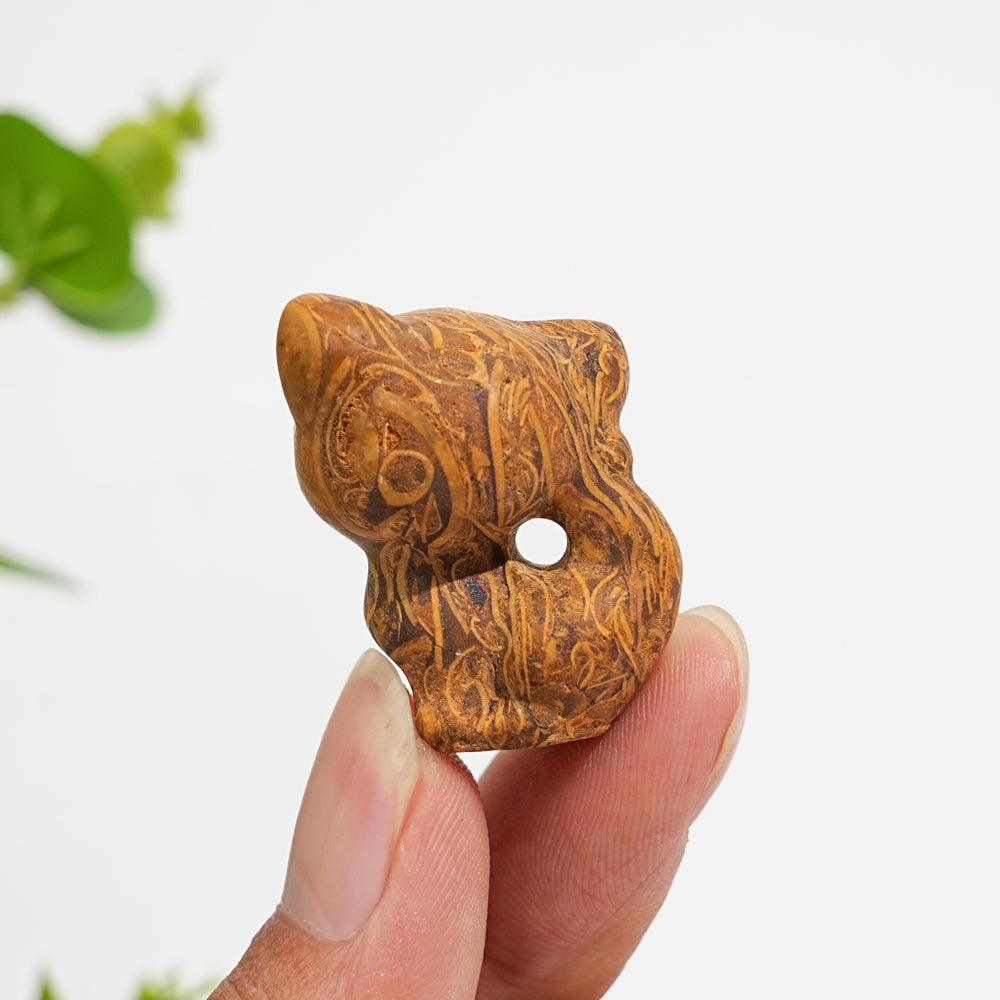 Natural Crystal Carving Hollow Out Cat