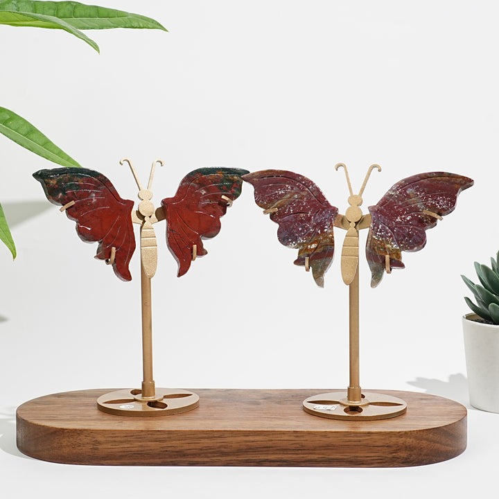 Unique,A Slightly Imperfect Natural Ocean Jasper Delicate Butterfly Wings