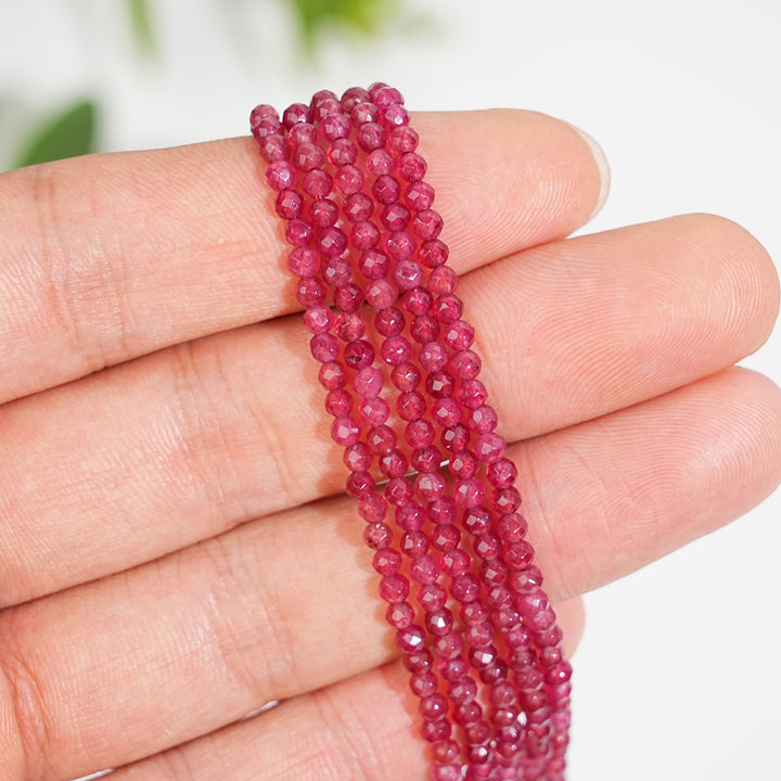 Natural Crystal Round Faceted Bead Strand