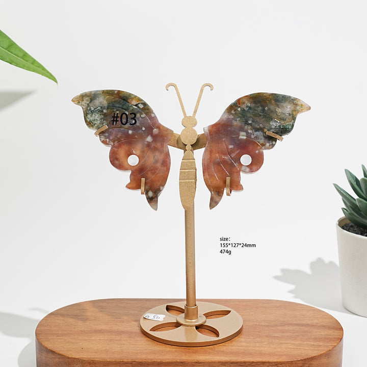 Unique,A Slightly Imperfect Natural Ocean Jasper Delicate Butterfly Wings