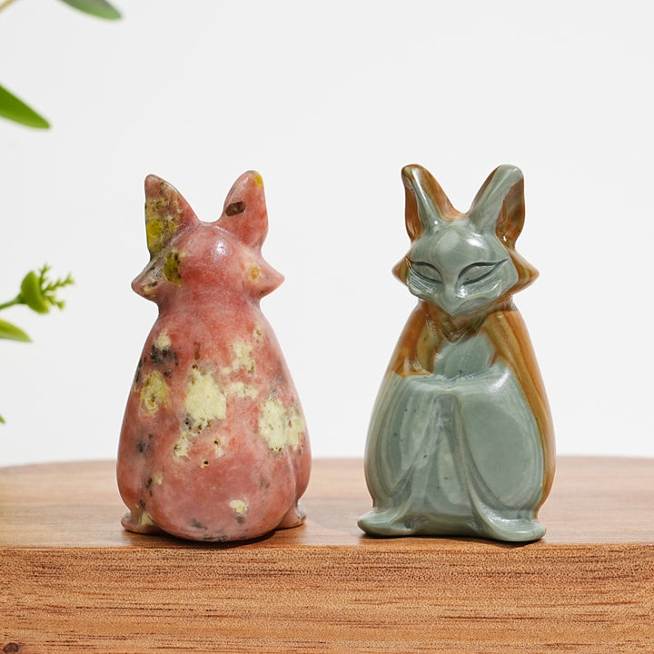 Natural Crystal Carving Cute Fox Spirit