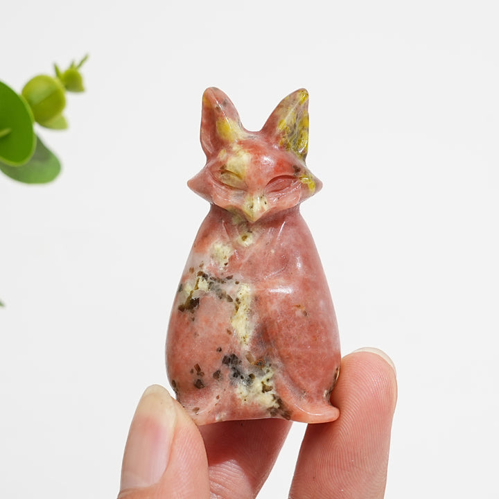 Natural Crystal Carving Cute Fox Spirit