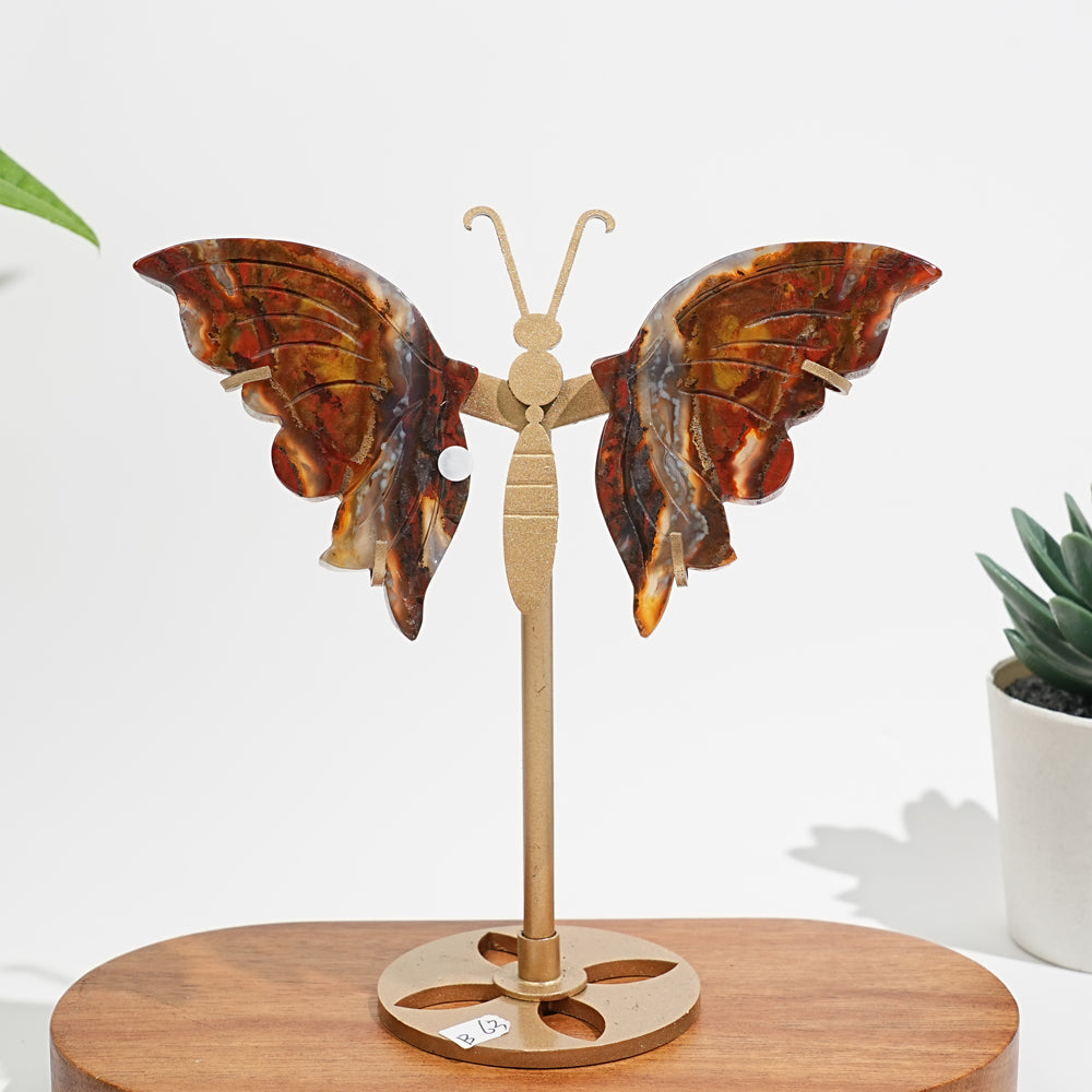 Unique,A Slightly Imperfect Natural Ocean Jasper Delicate Butterfly Wings