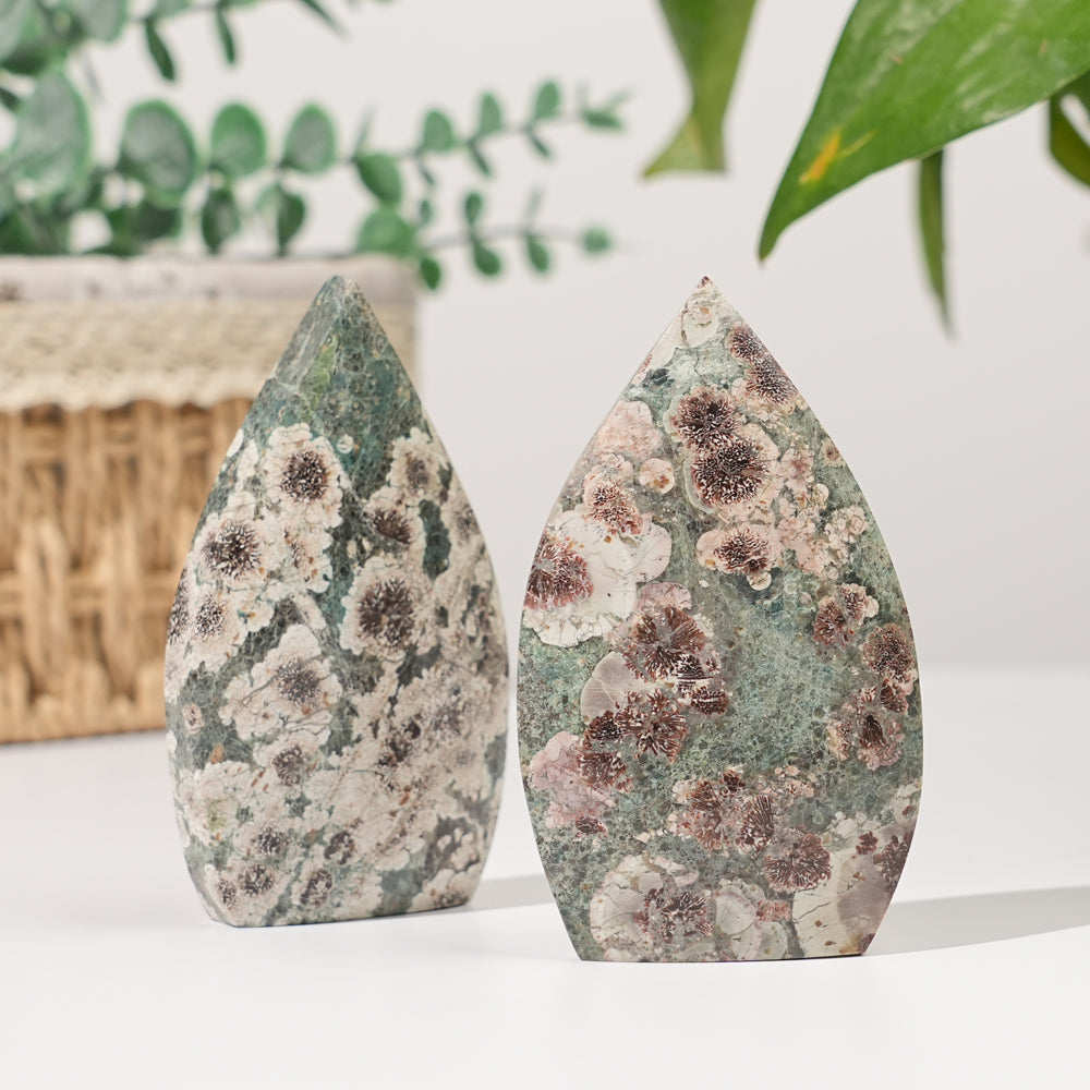 Natural Green Sakura Stone Teardrop