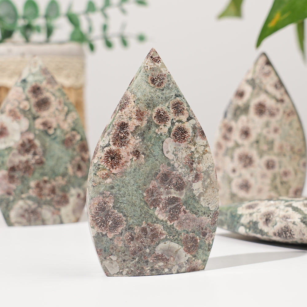 Natural Green Sakura Stone Teardrop