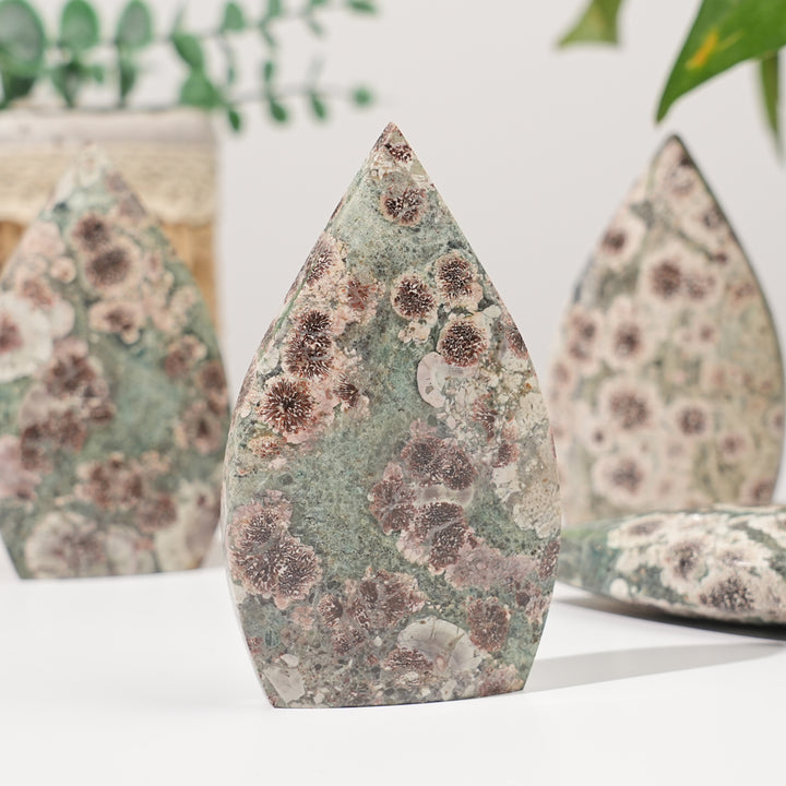 Natural Green Sakura Stone Teardrop