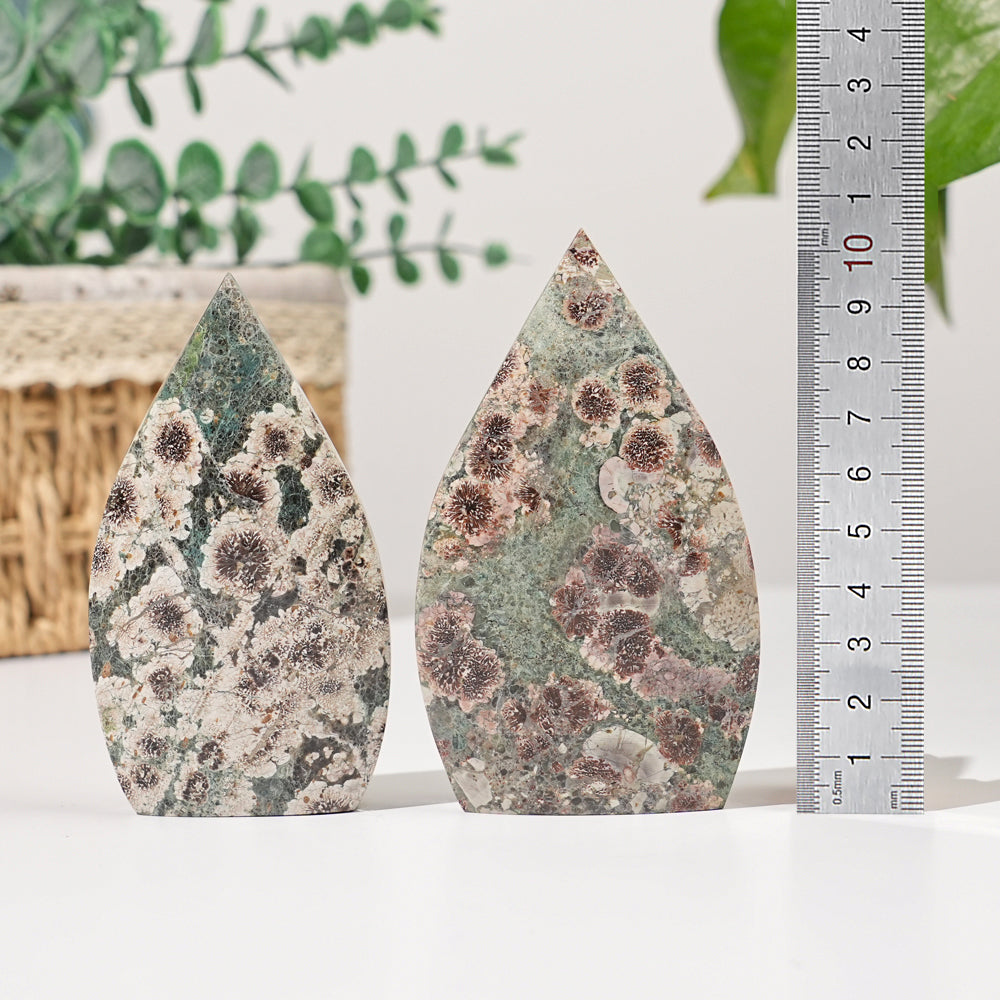 Natural Green Sakura Stone Teardrop