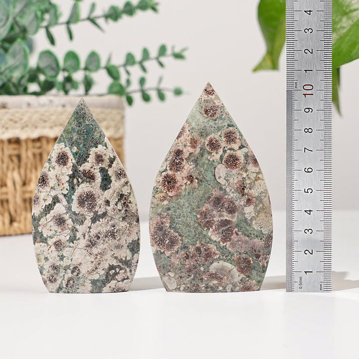 Natural Green Sakura Stone Teardrop
