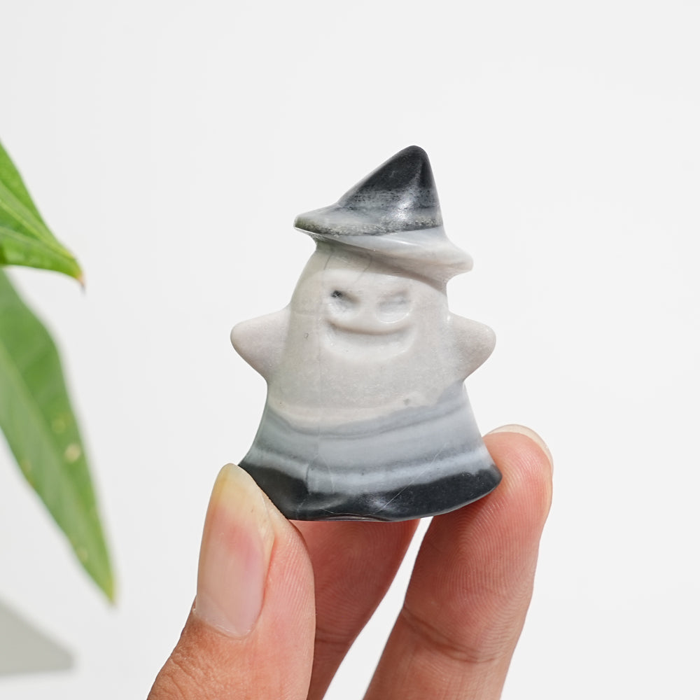 Natural Crystal Whimsical TaiJi Stone Ghost Carving