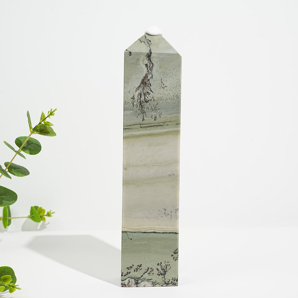 Unique,Natural Green Dendritic Calcite Point