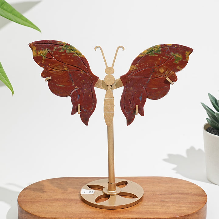 Unique,A Slightly Imperfect Natural Ocean Jasper Delicate Butterfly Wings