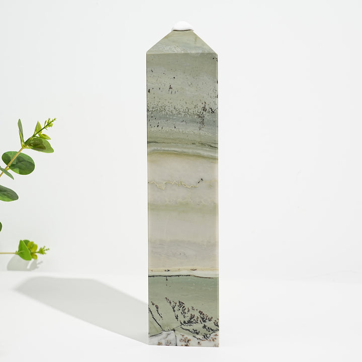 Unique,Natural Green Dendritic Calcite Point