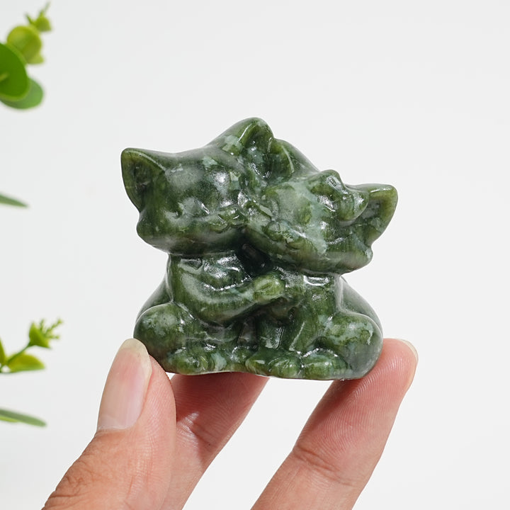 Natural Crystal Carving Snuggling Cats