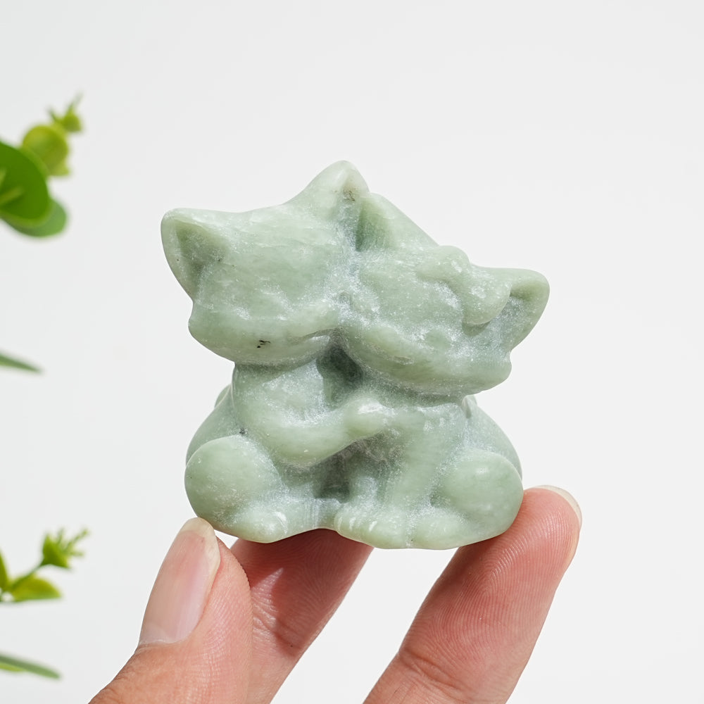 Natural Crystal Carving Snuggling Cats
