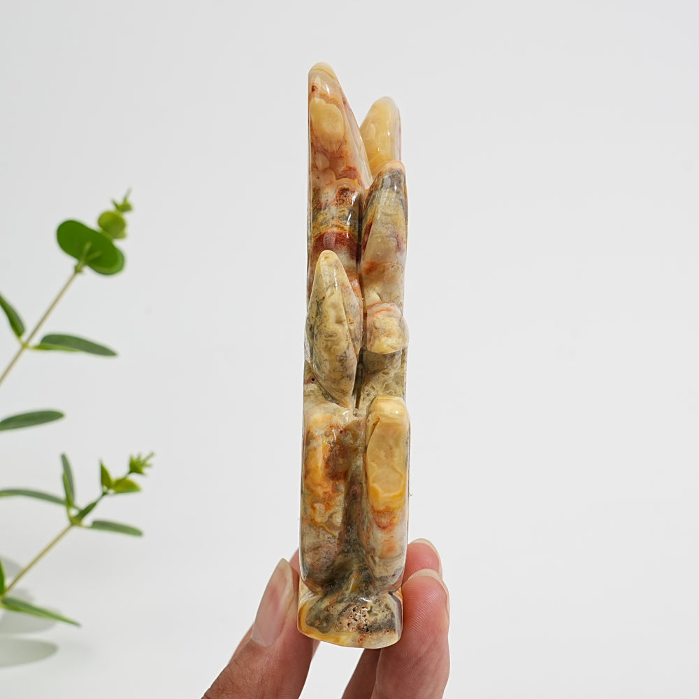 Unique,A Slightly Imperfect Natural Crystal Crazy Agate Nine‑Tailed Fox