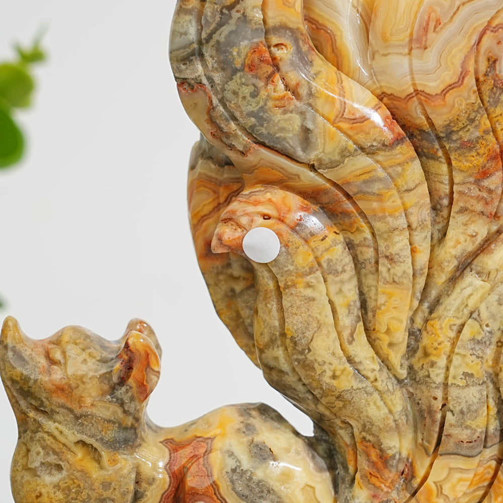 Unique,A Slightly Imperfect Natural Crystal Crazy Agate Nine‑Tailed Fox