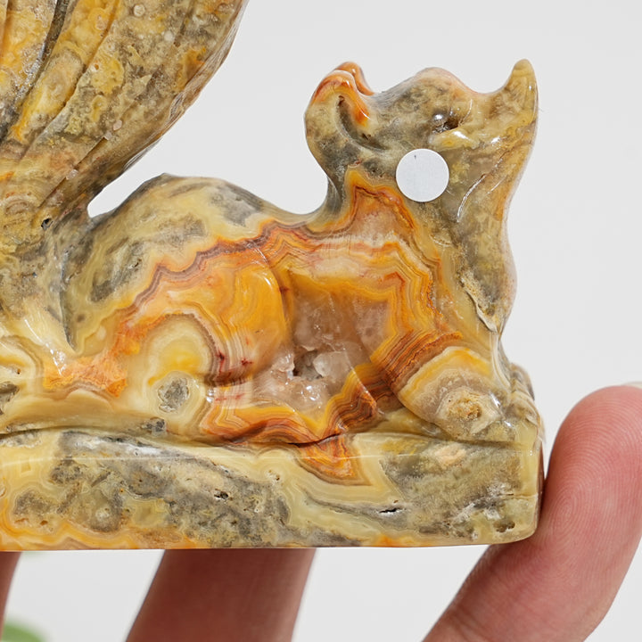 Unique,A Slightly Imperfect Natural Crystal Crazy Agate Nine‑Tailed Fox