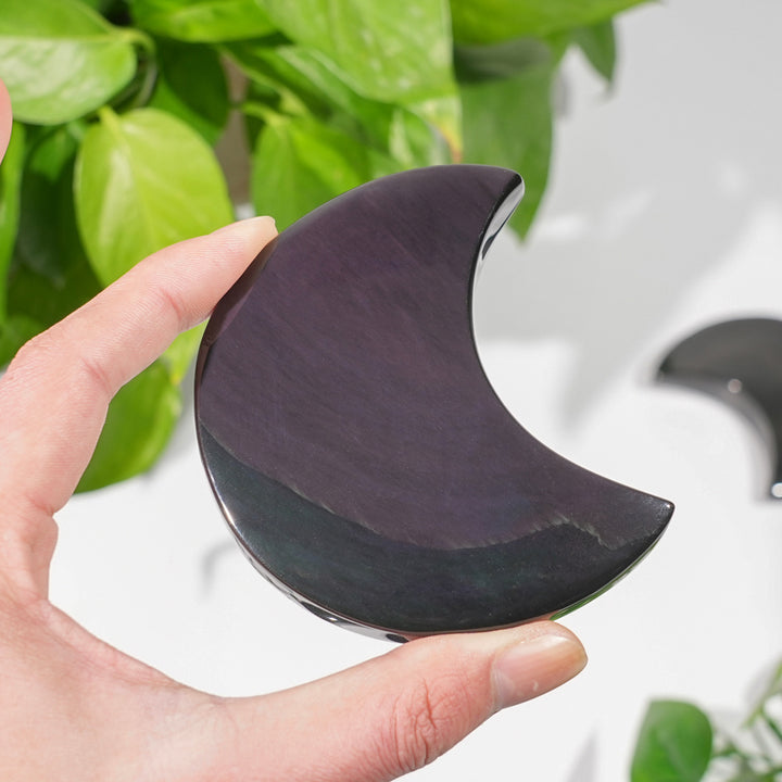 Unique,Natural Crystal Rainbow Obsidian Moon
