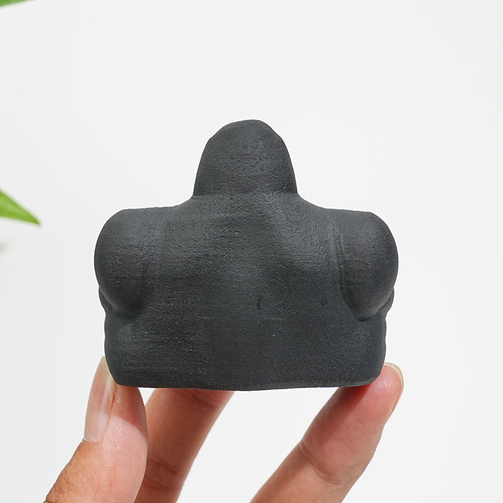 Natural Crystal Black Obsidian Gorilla Carving