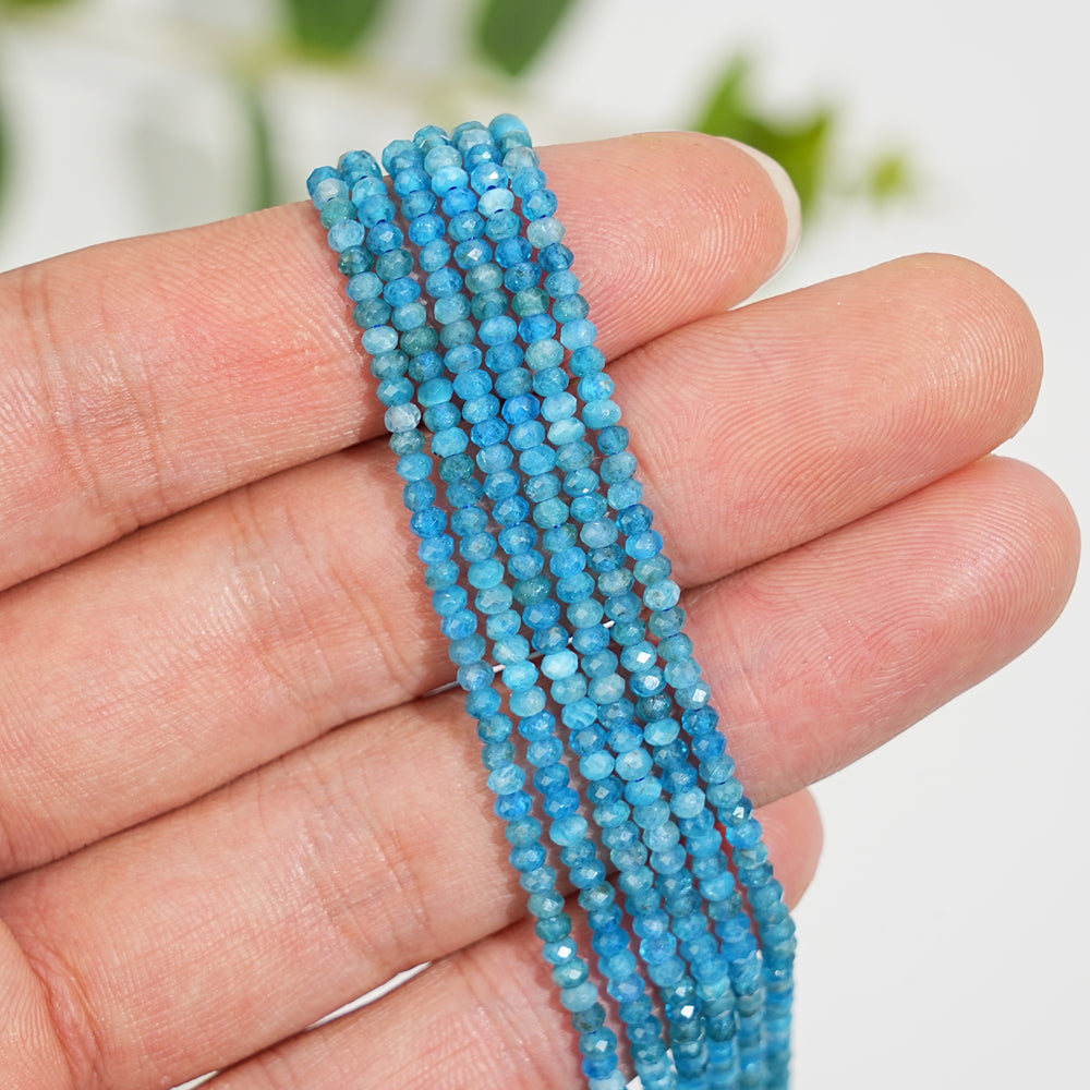 Natural Crystal Faceted Rondelle Bead Strand