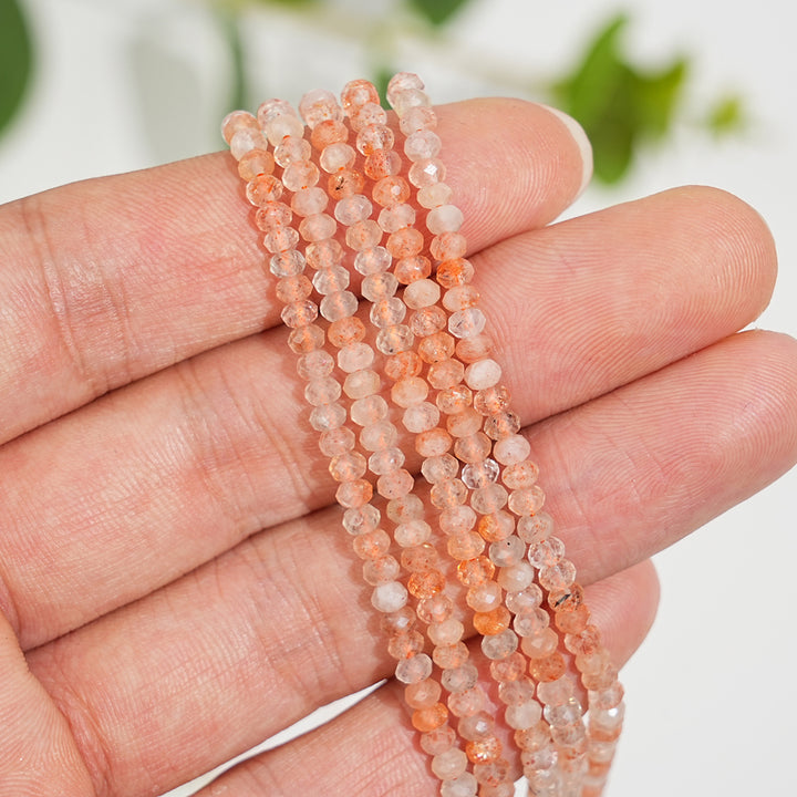 Natural Crystal Faceted Rondelle Bead Strand