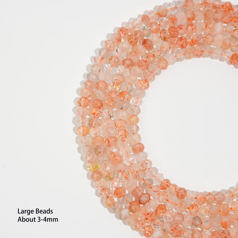 Natural Crystal Faceted Rondelle Bead Strand