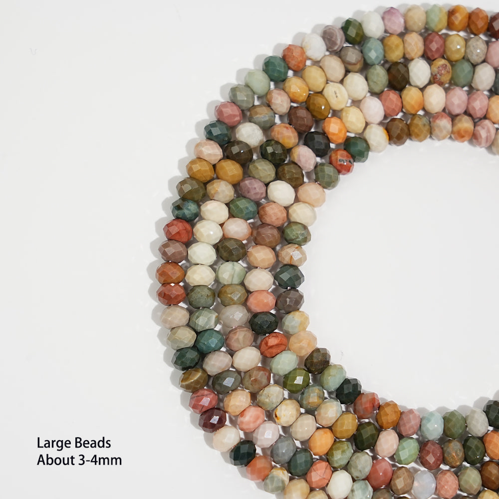 Natural Crystal Faceted Rondelle Bead Strand